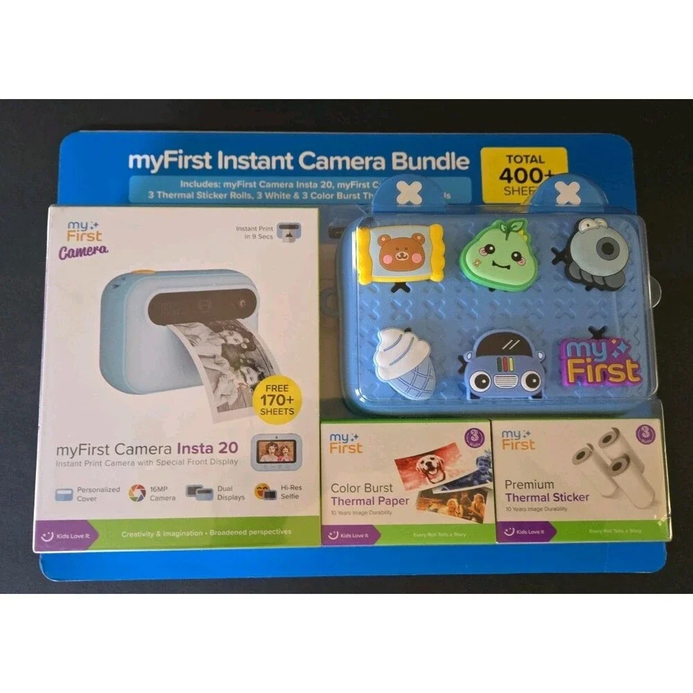 myFirst Camera Insta 20 Camera Bundle with myFirst Cross Case (Blue)